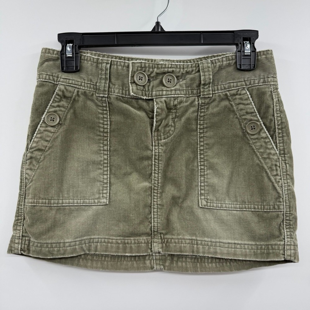 Vintage Abercrombie and Fitch Y2K Gorpcore Corduroy Cargo Mini Skirt 00